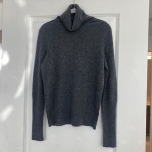 Gray Cashmere Turtleneck Sweater